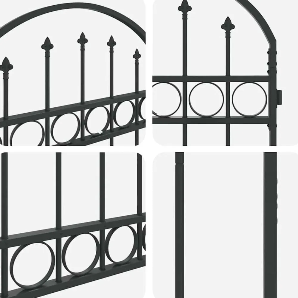 vidaXL Poste de Valla con cerradura Assen Gris 200 x 88 x 14 cm Acero Online