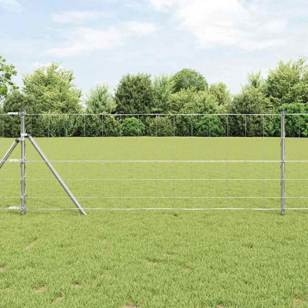 vidaXL Poste de Valla Galvanizado 25 x 0,8 m Acero Outlet