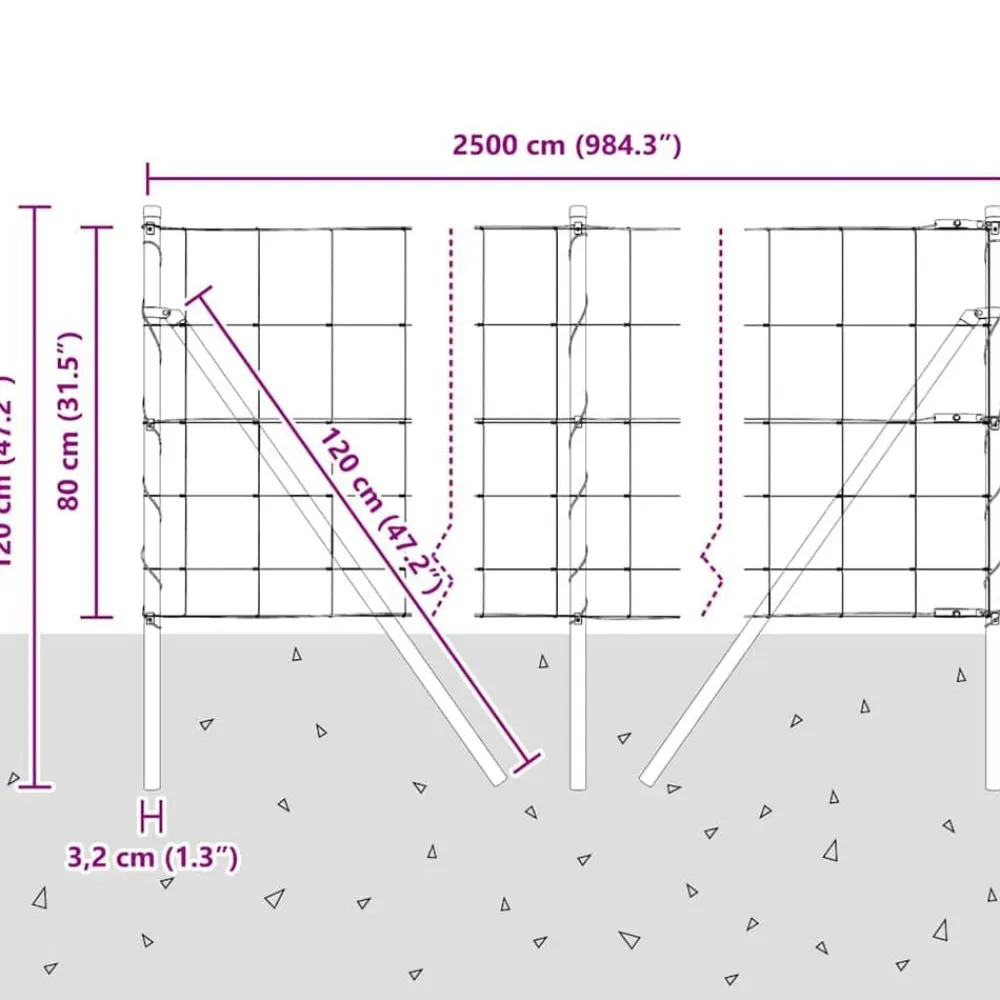 vidaXL Poste de Valla Galvanizado 25 x 0,8 m Acero Outlet
