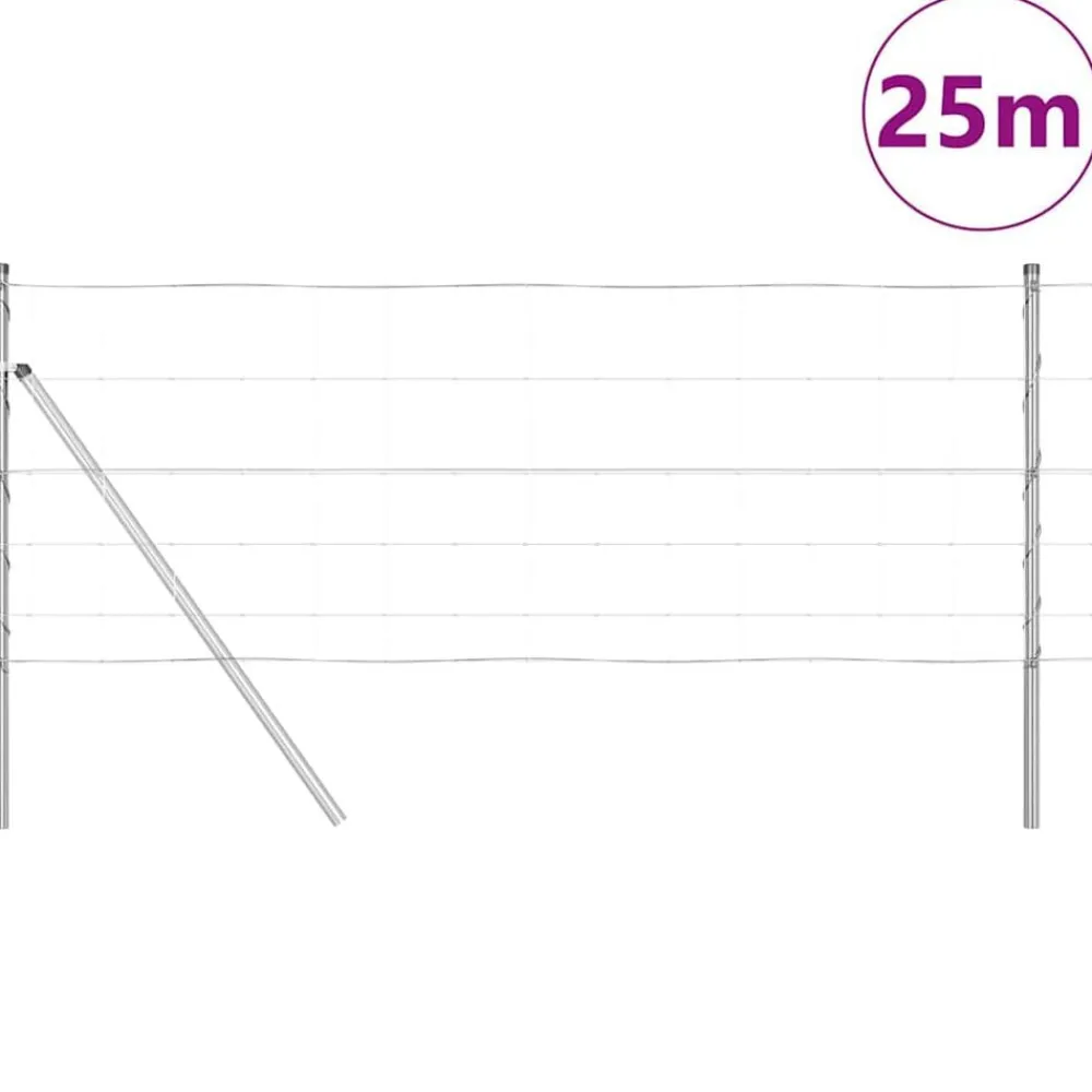 vidaXL Poste de Valla Galvanizado 25 x 0,8 m Acero Outlet