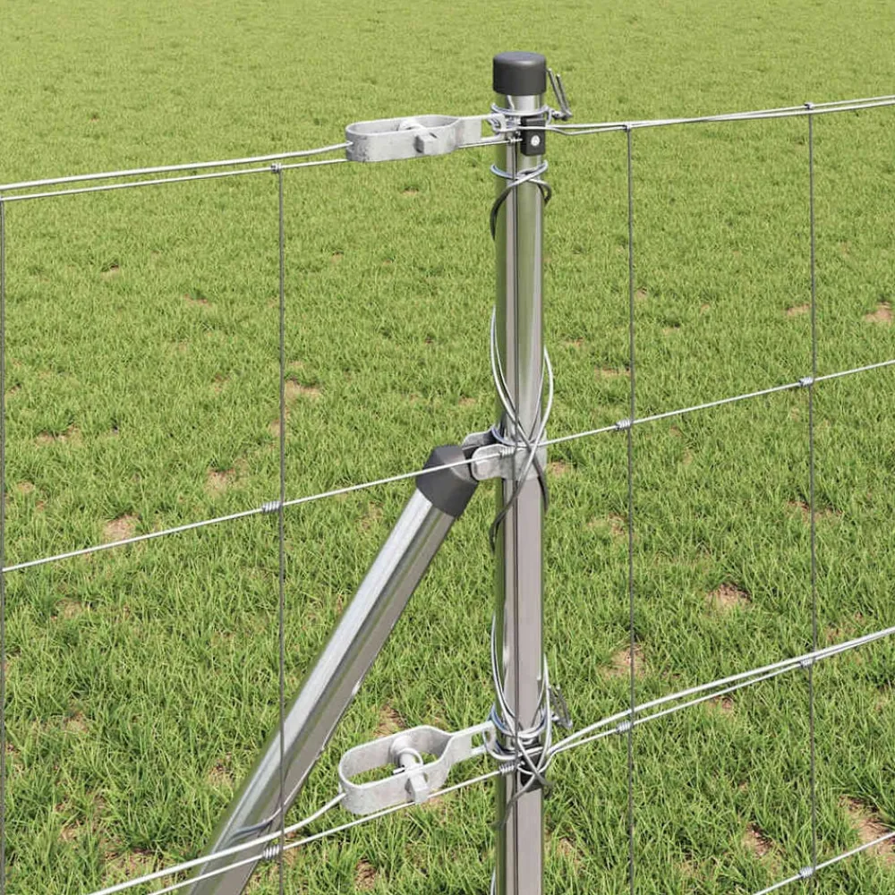 vidaXL Poste de Valla Galvanizado 25 x 0,8 m Acero Outlet