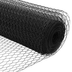 vidaXL Poste de Valla 10 x 0,4 m (malla de 13 mm) Acero y PVC Gris Sale