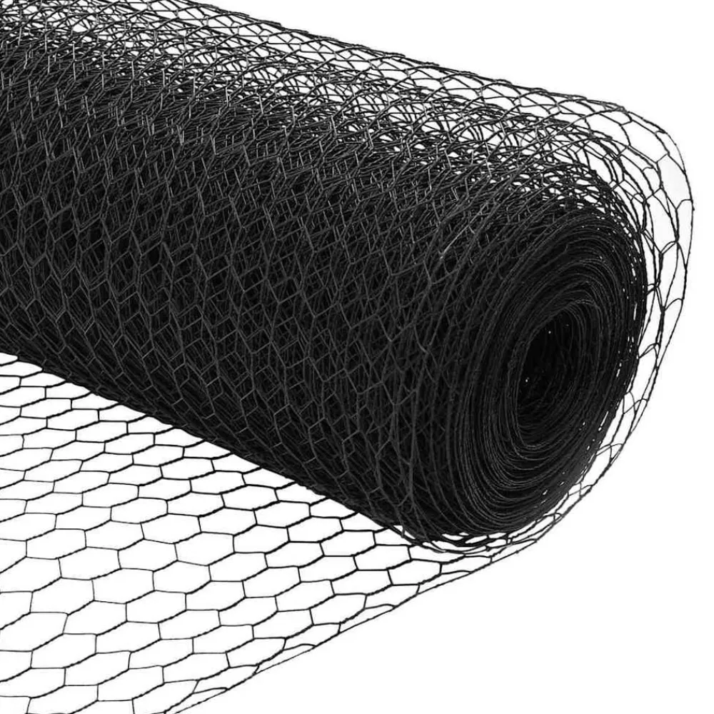 vidaXL Poste de Valla 10 x 0,4 m (malla de 13 mm) Acero y PVC Gris Sale