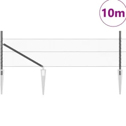 vidaXL Poste de Valla 10 x 0,4 m (malla de 13 mm) Acero y PVC Gris Sale