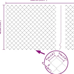 vidaXL Vallas De Jardín-Poste de Valla 10 x 0,4 m (malla de 40 x 40 mm)