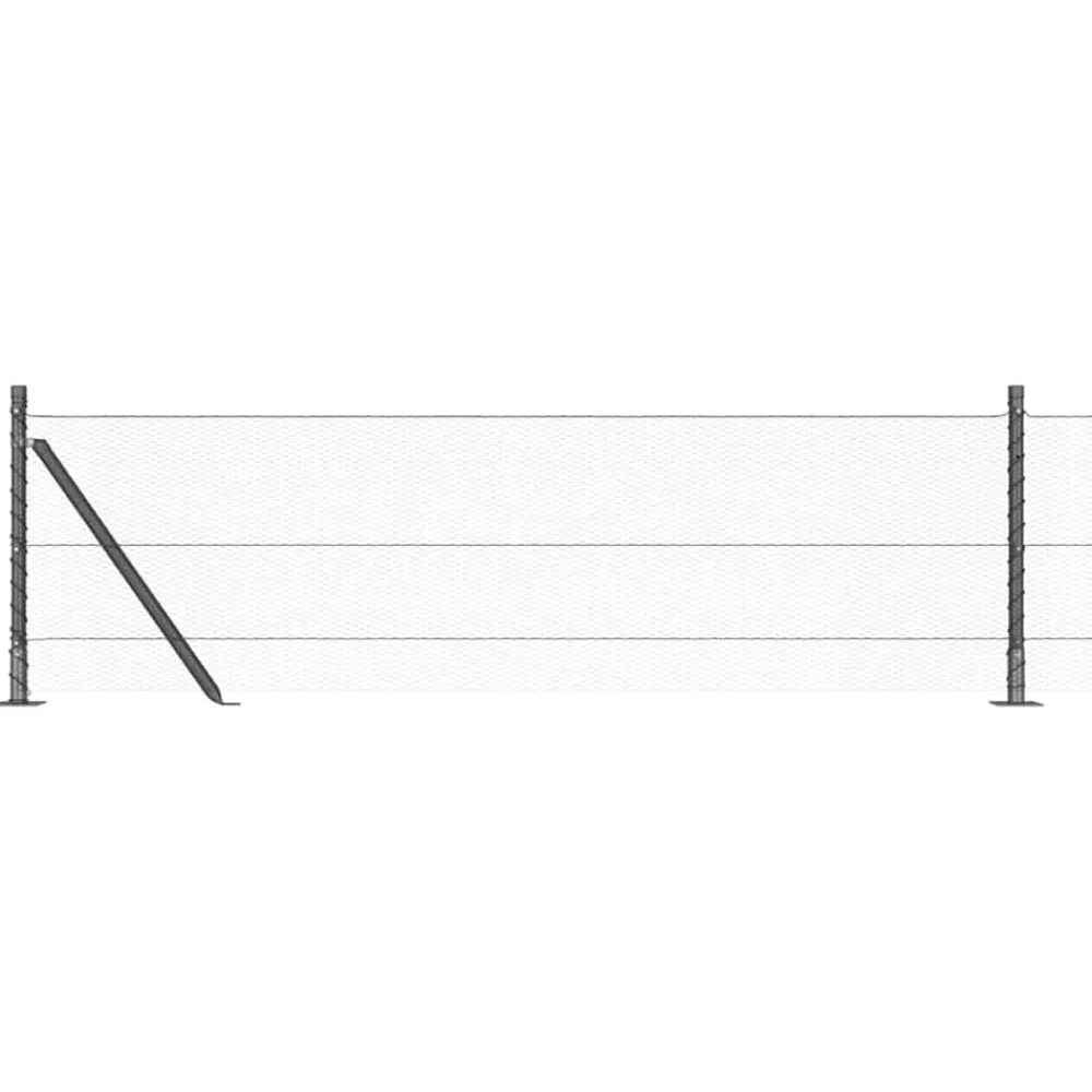 vidaXL Poste de Valla 10 x 0,4 m (malla de 13 mm) Acero y PVC Gris Outlet