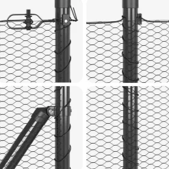 vidaXL Poste de Valla 10 x 0,4 m (malla de 13 mm) Acero y PVC Gris Outlet