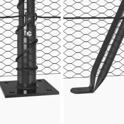 vidaXL Poste de Valla 10 x 0,4 m (malla de 13 mm) Acero y PVC Gris Outlet