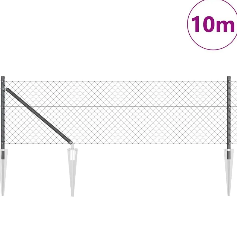 vidaXL Vallas De Jardín-Poste de Valla 10 x 0,4 m (malla de 40 x 40 mm)