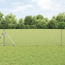 vidaXL Vallas De Jardín-Poste de Valla Plateado 10 x 0,4 m (malla de 40 x 40 mm) Acero