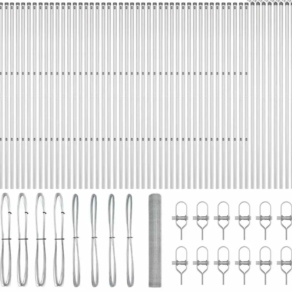vidaXL Poste de Valla Plateado 100 x 1,2 m (malla de 25 mm) Acero Acero galvanizado Sale