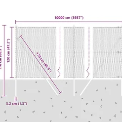 vidaXL Poste de Valla Plateado 100 x 1,2 m (malla de 25 mm) Acero Acero galvanizado Sale