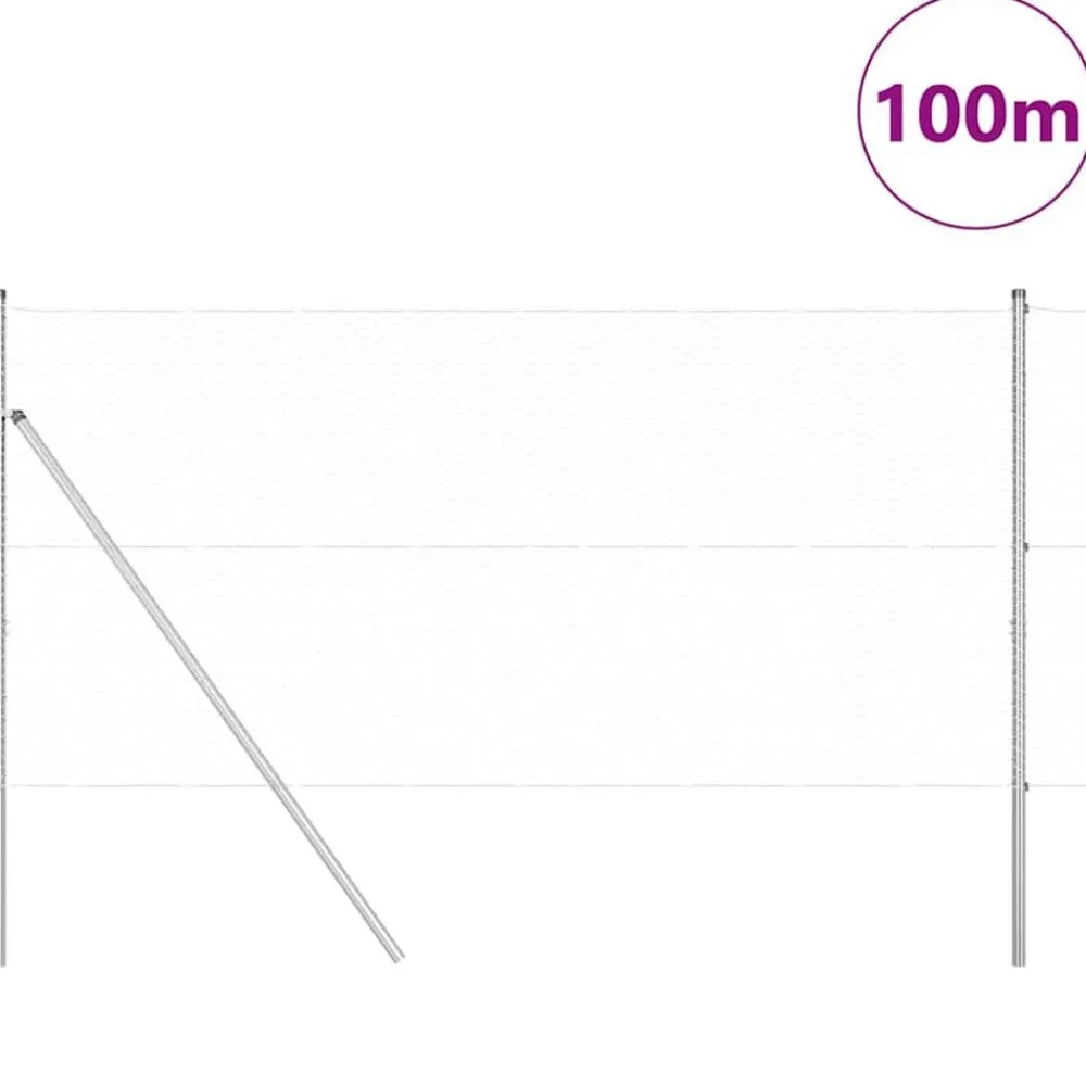 vidaXL Poste de Valla Plateado 100 x 1,2 m (malla de 25 mm) Acero Acero galvanizado Sale