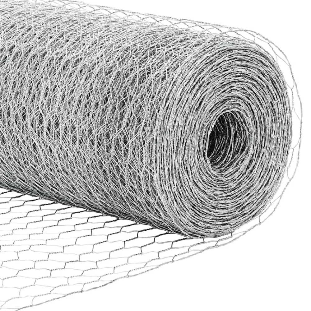 vidaXL Poste de Valla Plateado 100 x 1,2 m (malla de 25 mm) Acero Acero galvanizado Sale