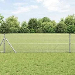 vidaXL Vallas De Jardín-Poste de Valla Plateado 10 x 0,4 m (malla de 12 x 12 mm) Acero