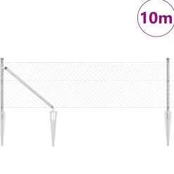 vidaXL Vallas De Jardín-Poste de Valla Plateado 10 x 0,4 m (malla de 40 x 40 mm) Acero