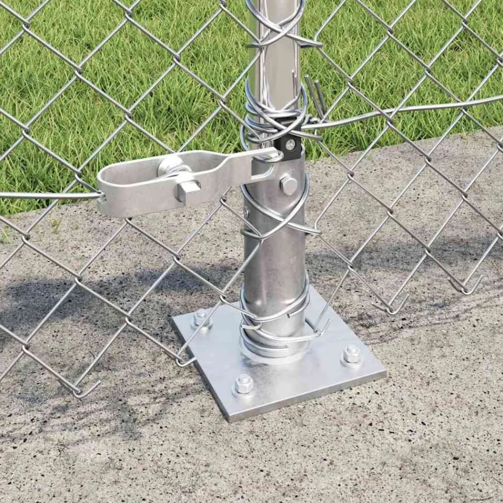vidaXL Poste de Valla Plateado 10 x 0,4 m (malla de 40 x 40 mm) Acero Acero galvanizado Online
