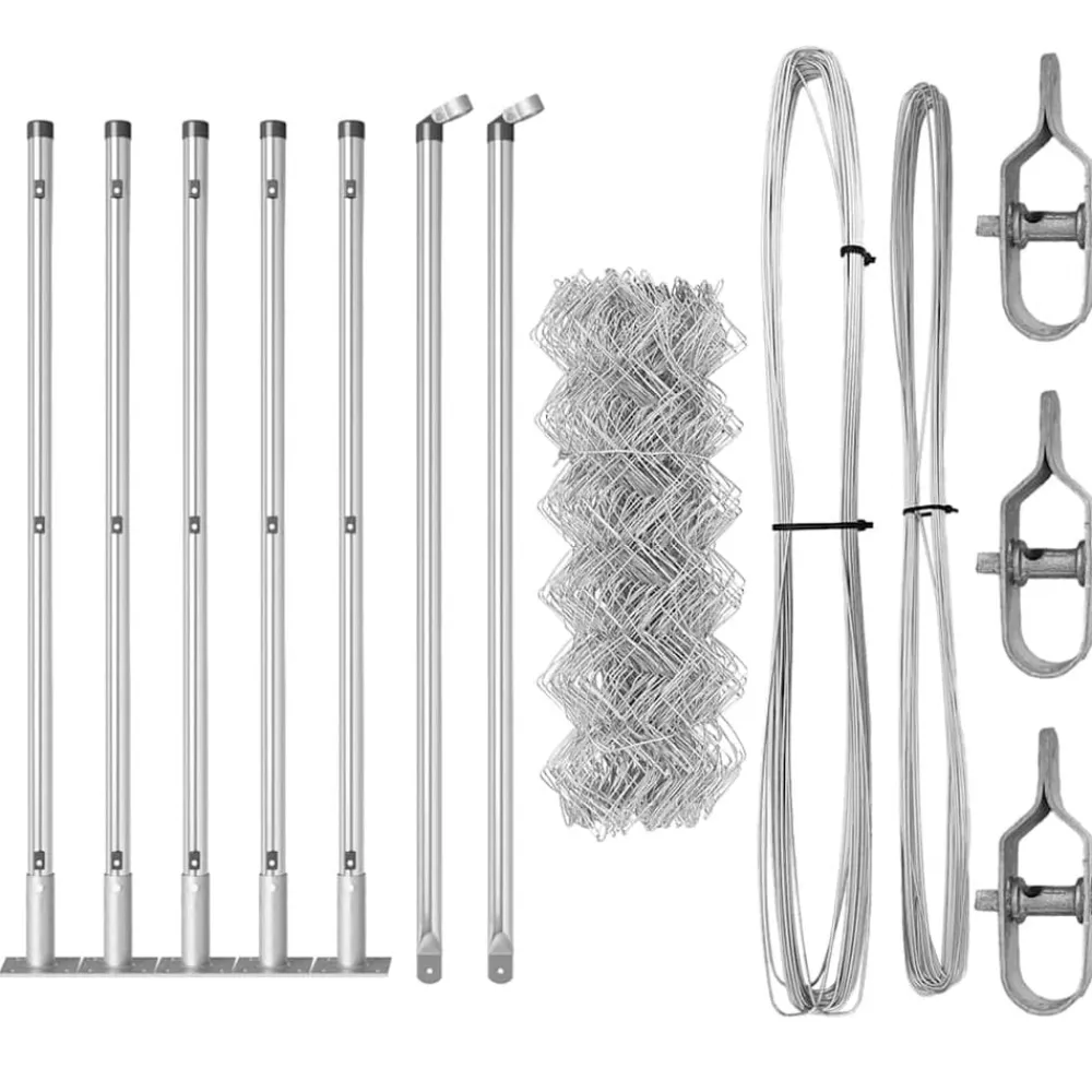 vidaXL Poste de Valla Plateado 10 x 0,4 m (malla de 40 x 40 mm) Acero Acero galvanizado Online