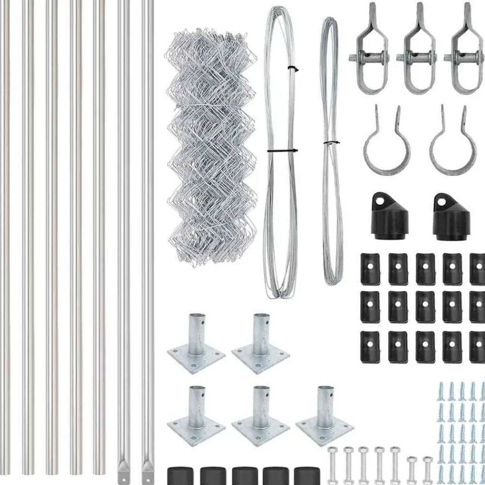vidaXL Poste de Valla Plateado 10 x 0,4 m (malla de 40 x 40 mm) Acero Acero galvanizado Online