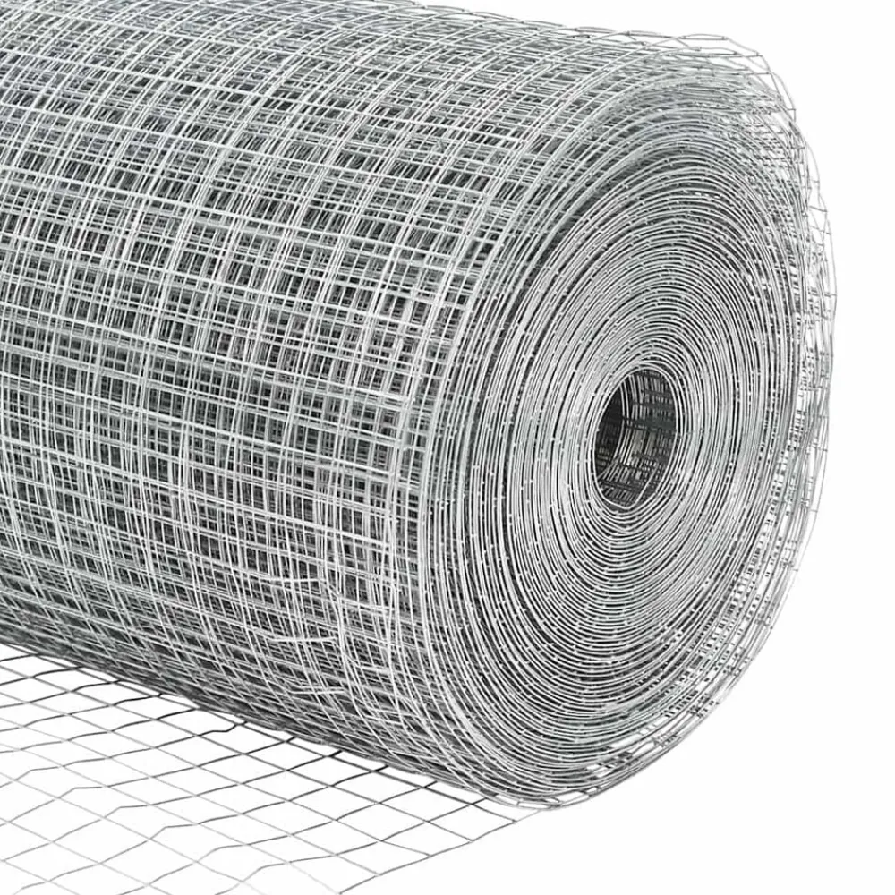 vidaXL Poste de Valla Plateado 50 x 0,8 m (malla de 19 x 19 mm) Acero Acero galvanizado Best