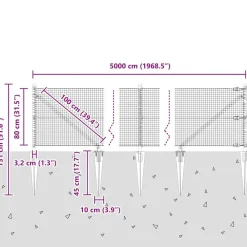 vidaXL Poste de Valla Plateado 50 x 0,8 m (malla de 19 x 19 mm) Acero Acero galvanizado Best