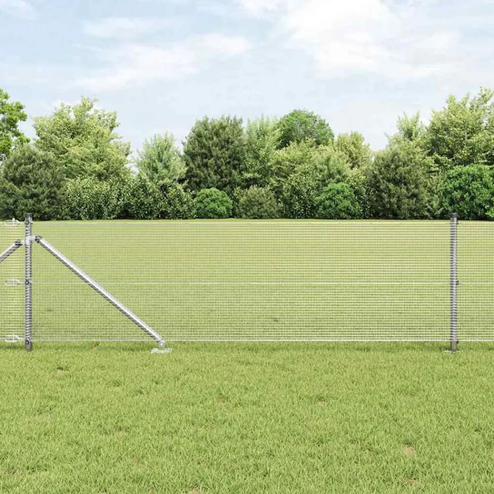 vidaXL Poste de Valla Plateado 50 x 0,5 m (malla de 12 x 12 mm) Acero Acero galvanizado Sale