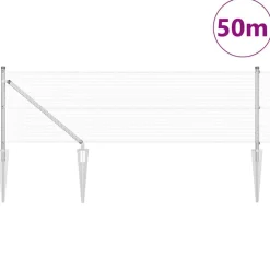 vidaXL Poste de Valla Plateado 50 x 0,5 m (malla de 12 x 12 mm) Acero Acero galvanizado Sale
