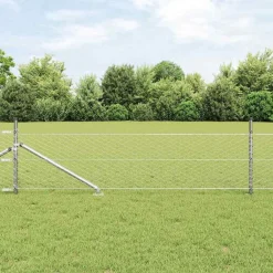 vidaXL Vallas De Jardín-Poste de Valla Plateado 100 x 0,5 m (malla de 36 mm) Acero