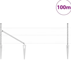 vidaXL Vallas De Jardín-Poste de Valla Plateado 100 x 0,5 m (malla de 36 mm) Acero