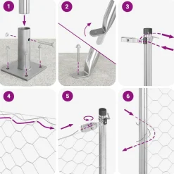 vidaXL Poste de Valla Plateado 10 x 1,2 m (malla de 50 mm) Acero Acero galvanizado Sale