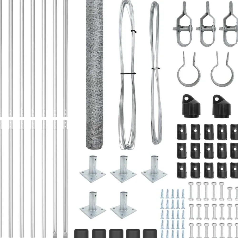 vidaXL Poste de Valla Plateado 10 x 1,2 m (malla de 50 mm) Acero Acero galvanizado Sale