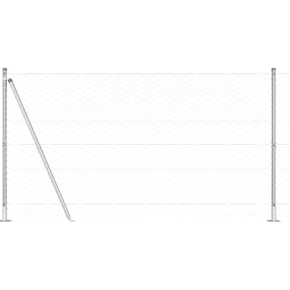 vidaXL Poste de Valla Plateado 10 x 1,2 m (malla de 50 mm) Acero Acero galvanizado Sale