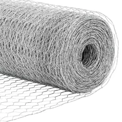 vidaXL Vallas De Jardín-Poste de Valla Plateado 10 x 0,4 m (malla de 13 mm) Acero