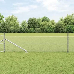 vidaXL Vallas De Jardín-Poste de Valla Plateado 10 x 0,4 m (malla de 13 mm) Acero
