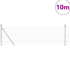 vidaXL Vallas De Jardín-Poste de Valla Plateado 10 x 0,4 m (malla de 12 x 12 mm) Acero