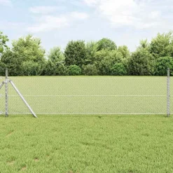 vidaXL Vallas De Jardín-Poste de Valla Plateado 10 x 0,4 m (malla de 13 mm) Acero