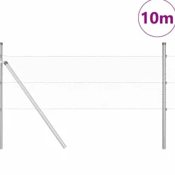 vidaXL Vallas De Jardín-Poste de Valla Plateado 10 x 0,4 m (malla de 13 mm) Acero