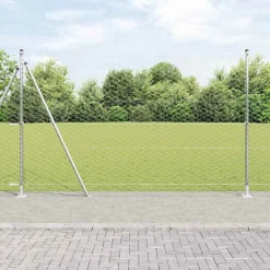 vidaXL Vallas De Jardín-Poste de Valla Plateado 50 x 1,6 m (malla de 50 mm) Acero
