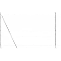 vidaXL Vallas De Jardín-Poste de Valla Plateado 50 x 1,6 m (malla de 50 mm) Acero