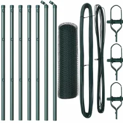 vidaXL Vallas De Jardín-Poste de Valla 10 x 0,4 m (malla de 13 mm) Acero y PVC