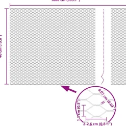 vidaXL Vallas De Jardín-Poste de Valla 10 x 0,4 m (malla de 13 mm) Acero y PVC