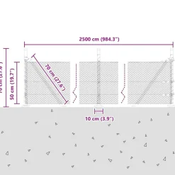 vidaXL Poste de Valla Verde 25 x 0,5 m (malla de 13 mm) Acero Verde bosque Outlet