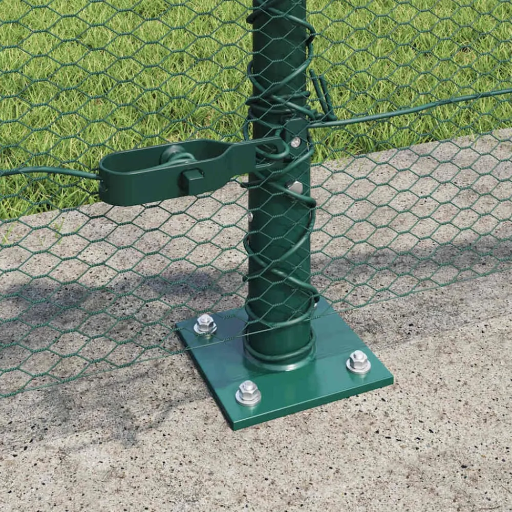 vidaXL Poste de Valla Verde 25 x 0,5 m (malla de 13 mm) Acero Verde bosque Outlet