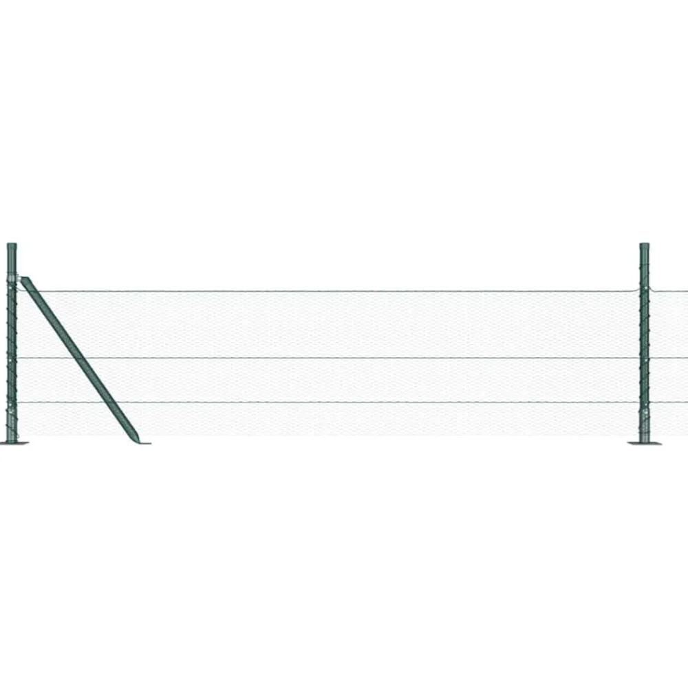 vidaXL Poste de Valla Verde 25 x 0,5 m (malla de 13 mm) Acero Verde bosque Outlet