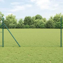 vidaXL Vallas De Jardín-Poste de Valla Verde 25 x 1 m (malla de 25 mm) Acero