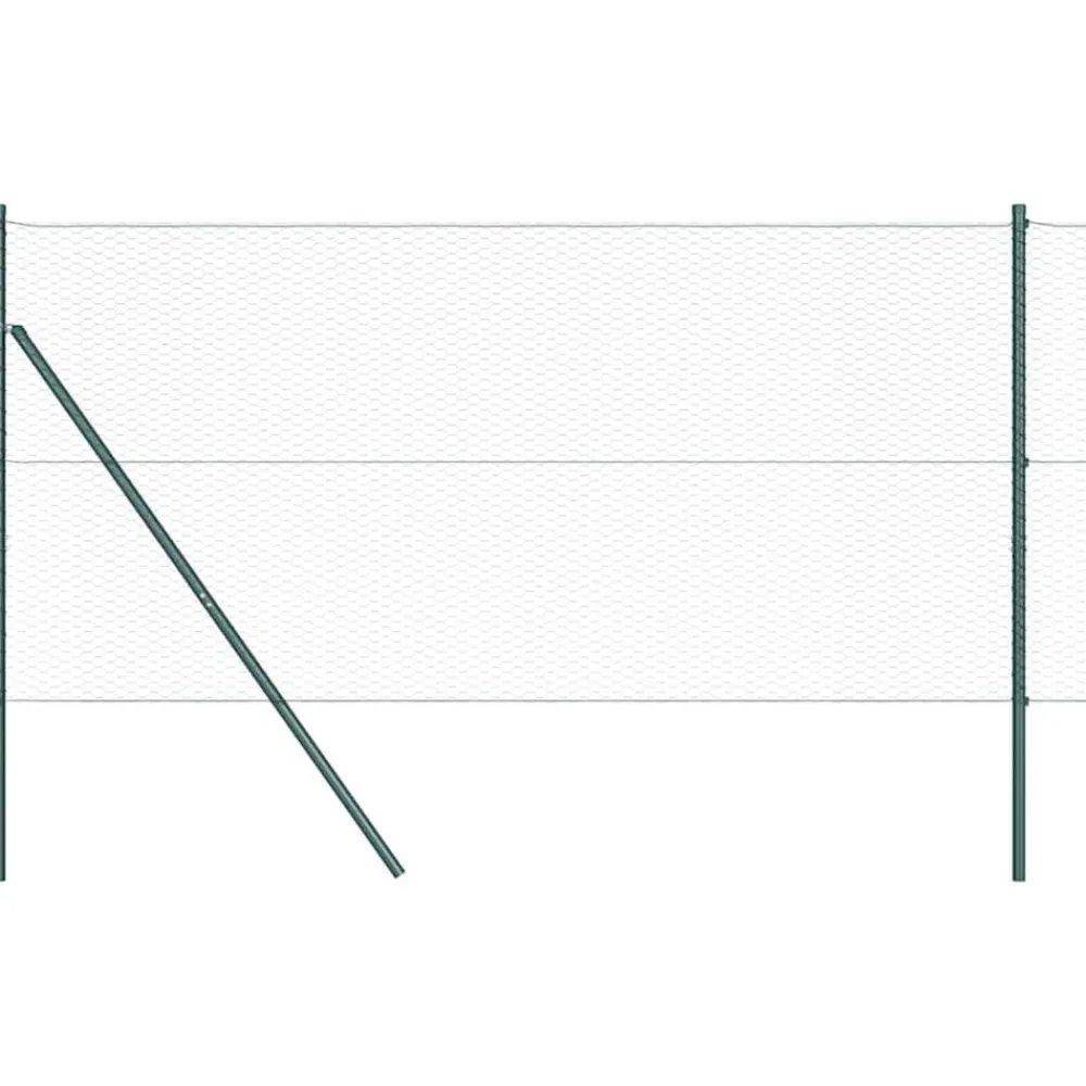 vidaXL Vallas De Jardín-Poste de Valla Verde 25 x 1 m (malla de 25 mm) Acero