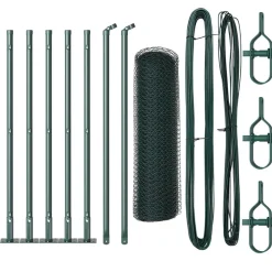 vidaXL Vallas De Jardín-Poste de Valla 10 x 0,4 m (malla de 13 mm) Acero y PVC