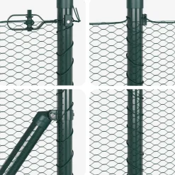 vidaXL Vallas De Jardín-Poste de Valla 10 x 0,4 m (malla de 13 mm) Acero y PVC