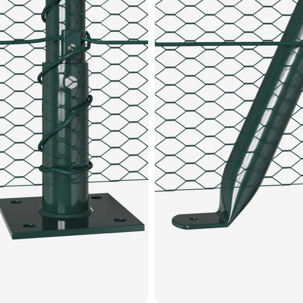 vidaXL Vallas De Jardín-Poste de Valla 10 x 0,4 m (malla de 13 mm) Acero y PVC