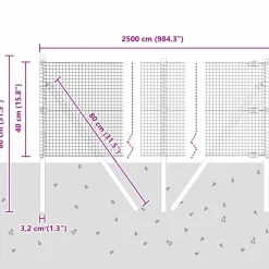 vidaXL Vallas De Jardín-Poste de Valla 25 x 0,4 m (malla de 19 x 19 mm)